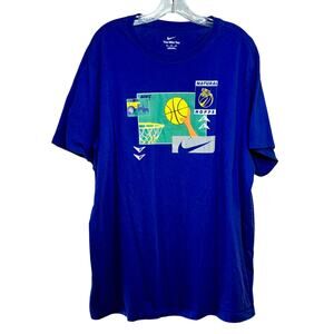 Nike Natural Hopps Basketball T-Shirt Men's 3XL Cotton S/S Blue EUC